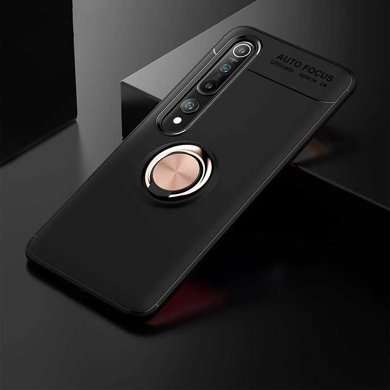 Xiaomi Mi 10 Kılıf Zore Ravel Silikon Kapak - Siyah-Rose Gold