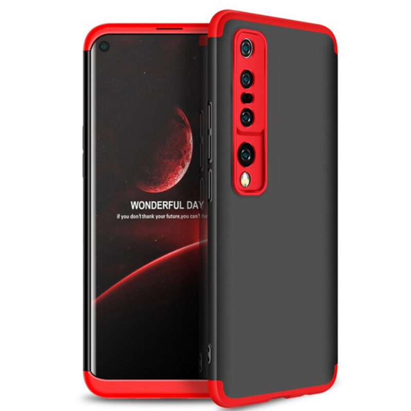Xiaomi Mi 10 Pro Kılıf Zore Ays Kapak - Siyah-Kırmızı