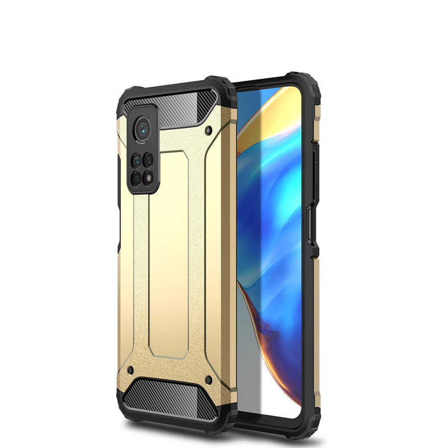Xiaomi Mi 10T Pro 5G Kılıf Zore Crash Silikon Kapak - Gold