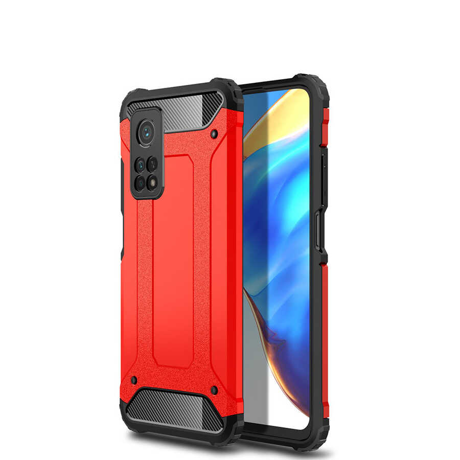 Xiaomi Mi 10T Pro 5G Kılıf Zore Crash Silikon Kapak - Kırmızı