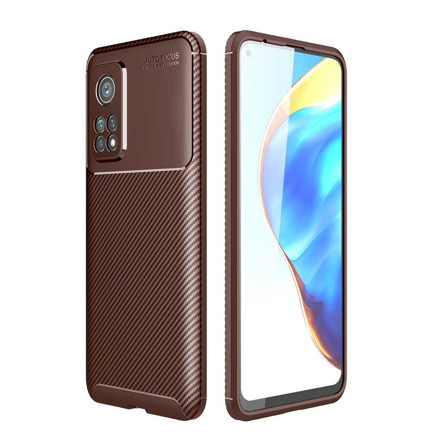 Xiaomi Mi 10T Pro 5G Kılıf Zore Negro Silikon Kapak - Kahverengi