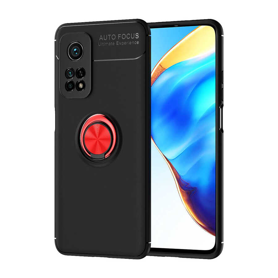 Xiaomi Mi 10T Pro 5G Kılıf Zore Ravel Silikon Kapak - Siyah-Kırmızı