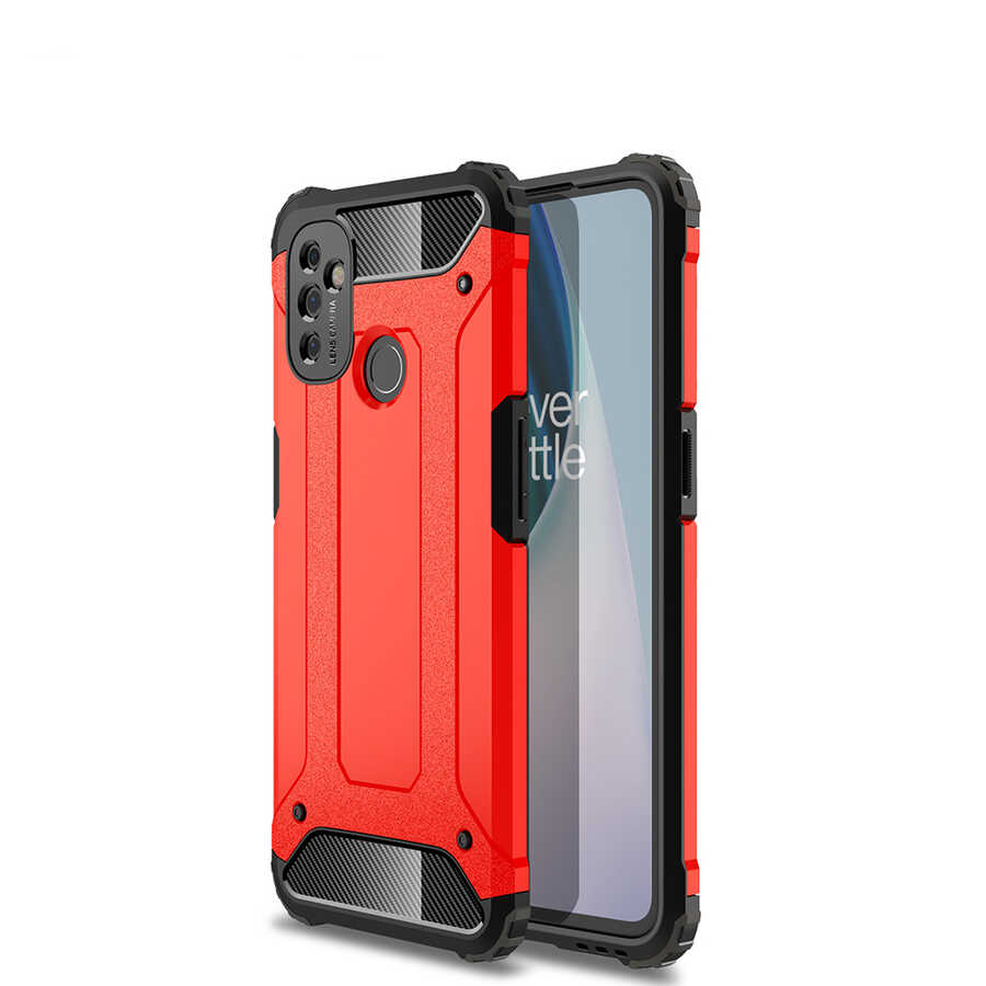 One Plus Nord N100 Kılıf Zore Crash Silikon Kapak - Kırmızı