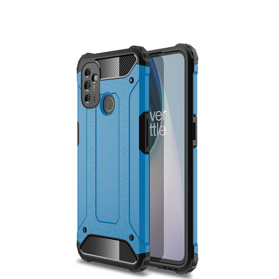 One Plus Nord N100 Kılıf Zore Crash Silikon Kapak - Mavi