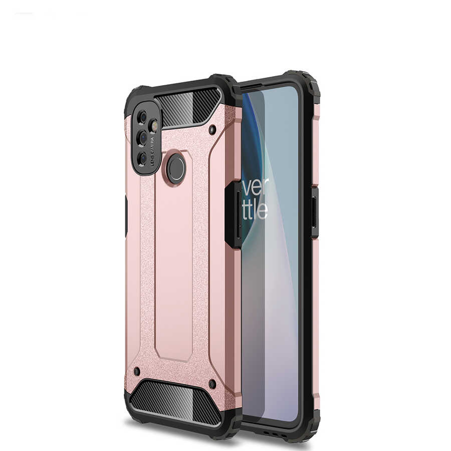 One Plus Nord N100 Kılıf Zore Crash Silikon Kapak - Rose Gold