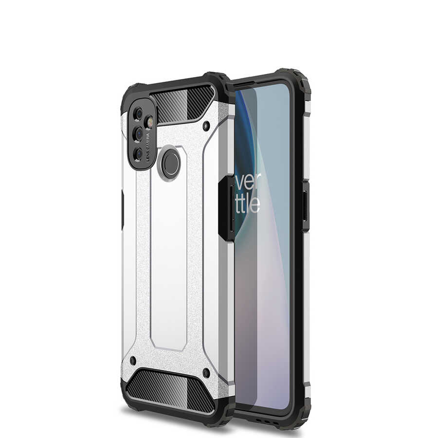 One Plus Nord N100 Kılıf Zore Crash Silikon Kapak - Gri