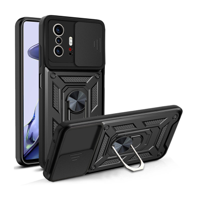 Xiaomi Mi 11T 5G Kılıf Magnetik Standlı Kamera Korumalı Zore Sürgülü Vega Kapak - Zore