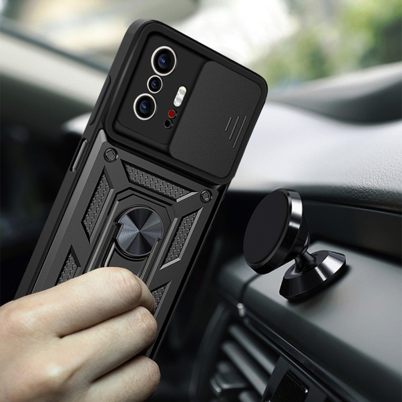 Xiaomi Mi 11T 5G Kılıf Magnetik Standlı Kamera Korumalı Zore Sürgülü Vega Kapak - 2