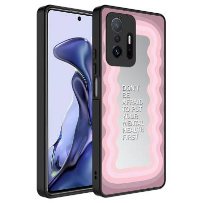 Xiaomi Mi 11T Pro 5G Kılıf Aynalı Desenli Kamera Korumalı Parlak Zore Mirror Kapak Ayna