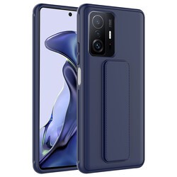 Xiaomi Mi 11T Pro 5G Kılıf Zore Qstand Kapak Lacivert