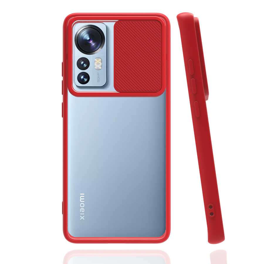 Xiaomi Mi 12 Kılıf Zore Lensi Kapak - Kırmızı