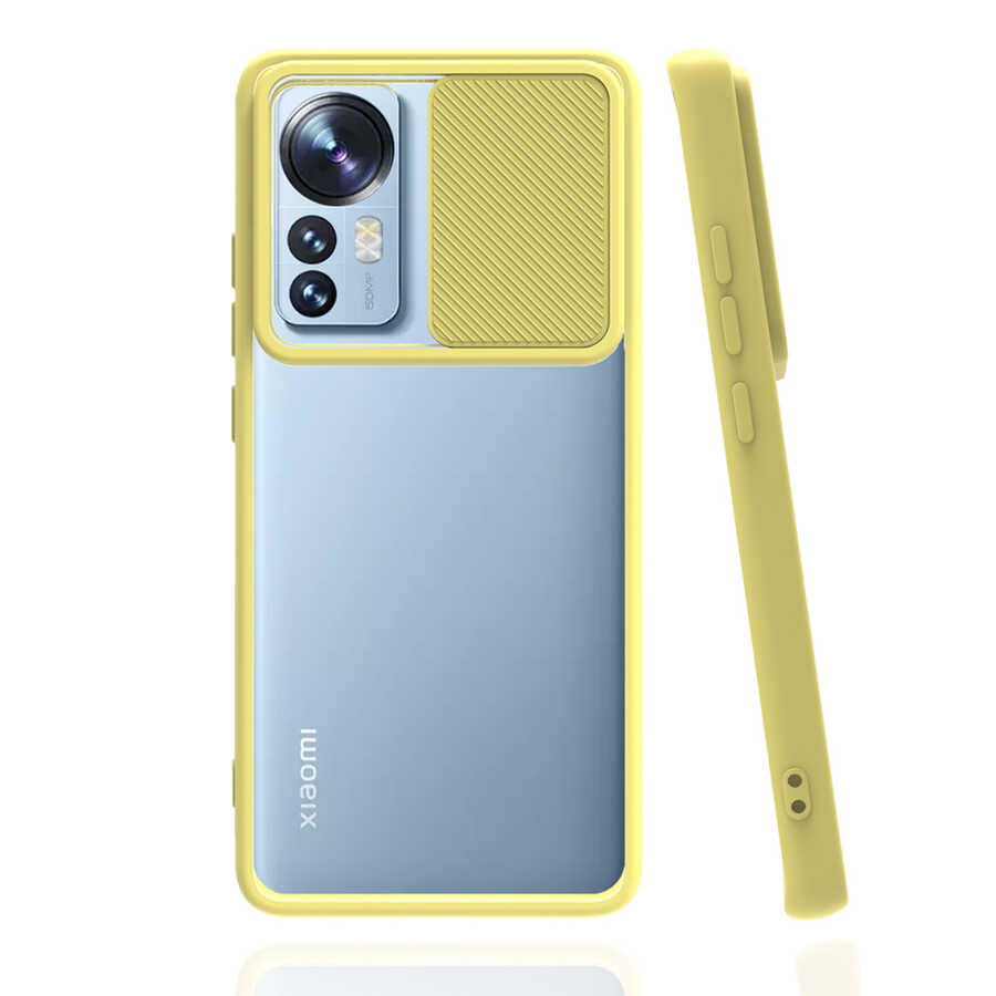 Xiaomi Mi 12 Kılıf Zore Lensi Kapak - Sarı