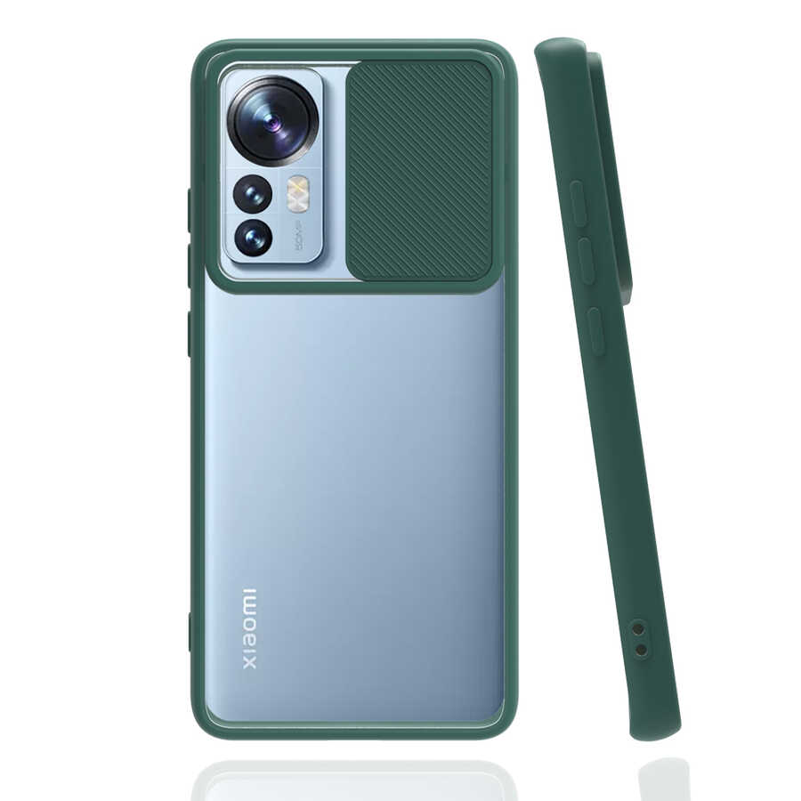Xiaomi Mi 12 Kılıf Zore Lensi Kapak - Koyu Yeşil