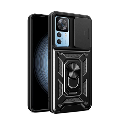 Xiaomi Mi 12T Case Magnetic Stand Camera Protection Zore Sürgülü Vega Cover - Zore