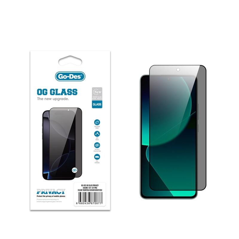 Xiaomi Mi 13T Pro Go Des OG Glass Privacy Antistatic Tempered Glass Screen Protector - 1