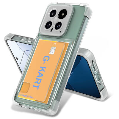 Xiaomi Mi 14 Case Airbag Designed Zore G-Card Cover with Transparent Card Holder - Zore