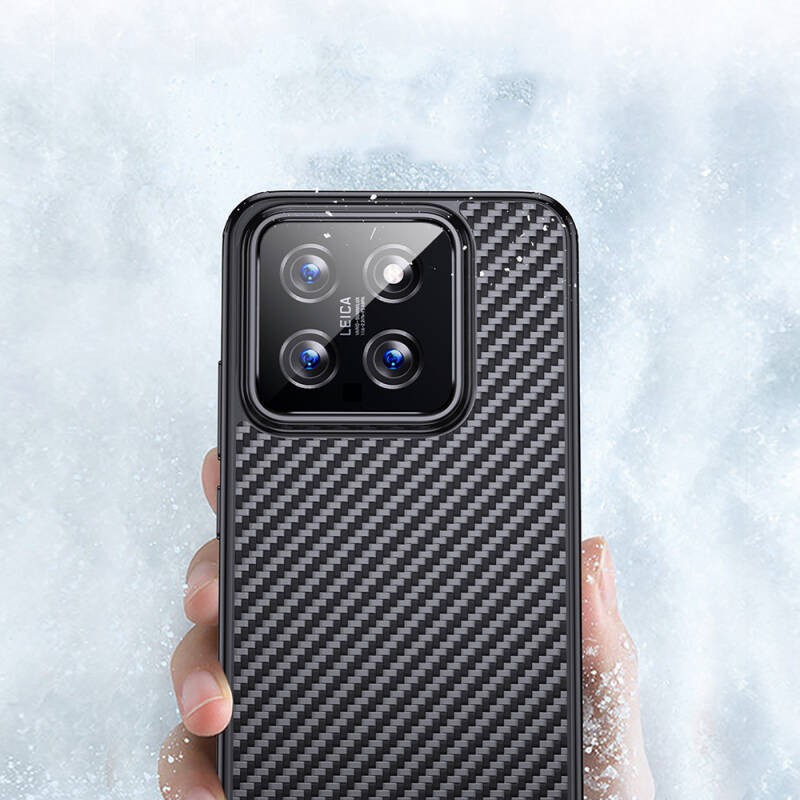 Xiaomi Mi 14 Kılıf Aramid Karbon Fiber M-safe Özellikli Wlons Radison Kapak - 11