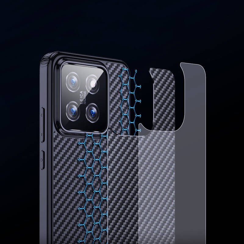 Xiaomi Mi 14 Kılıf Aramid Karbon Fiber M-safe Özellikli Wlons Radison Kapak - 13