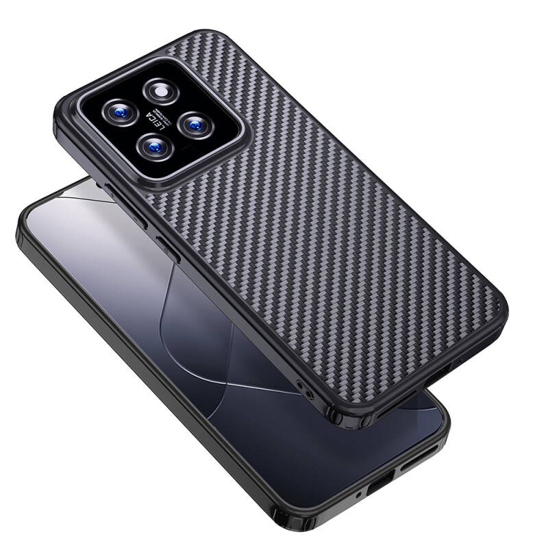 Xiaomi Mi 14 Kılıf Aramid Karbon Fiber M-safe Özellikli Wlons Radison Kapak - 8