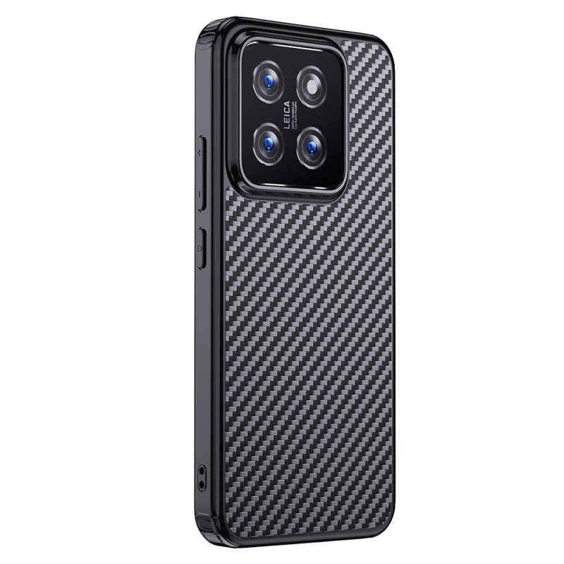 Xiaomi Mi 14 Kılıf Aramid Karbon Fiber M-safe Özellikli Wlons Radison Kapak - 10
