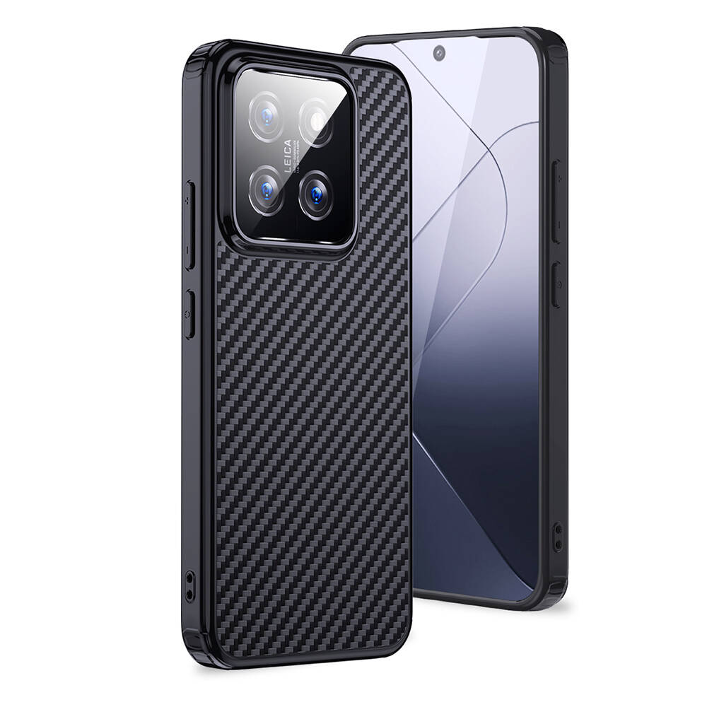 Xiaomi Mi 14 Kılıf Aramid Karbon Fiber M-safe Özellikli Wlons Radison Kapak - Siyah
