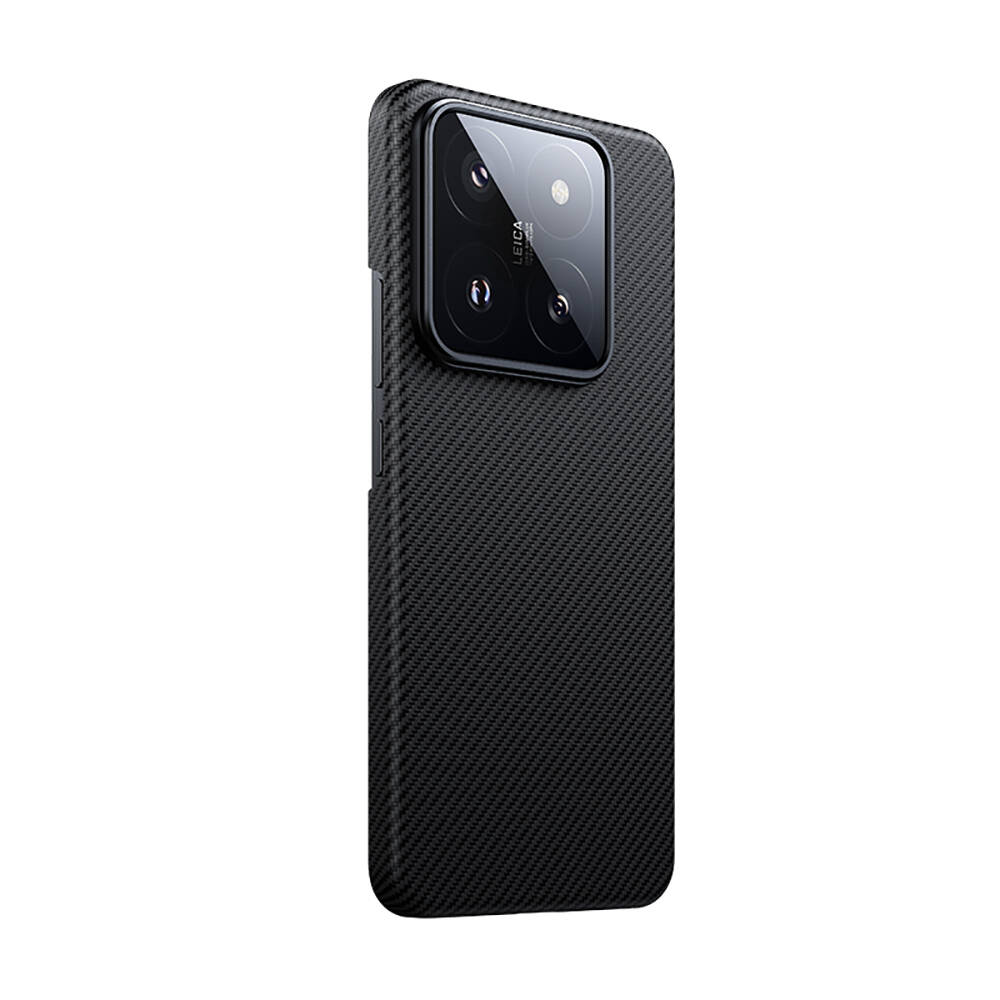 Xiaomi Mi 14 Kılıf M-safe Özellikli Karbon Fiber Benks Essential ArmorAir 600D Kevlar Kapak - Siyah