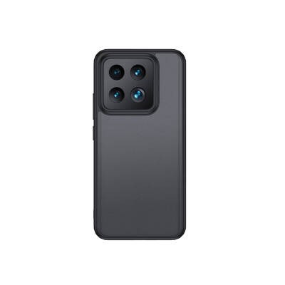 Xiaomi Mi 14 Kılıf Sert PC Arka Yüzey Wireless Şarj Özellikli Zore Flet M-safe Kapak Siyah