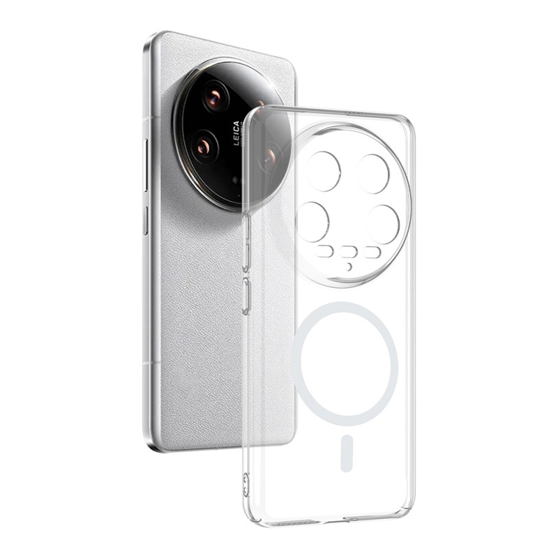 Xiaomi Mi 14 Ultra Kamera Korumalı M-Safe Şarj Özellikli Şeffaf Zore London Sert PC Kapak - 1