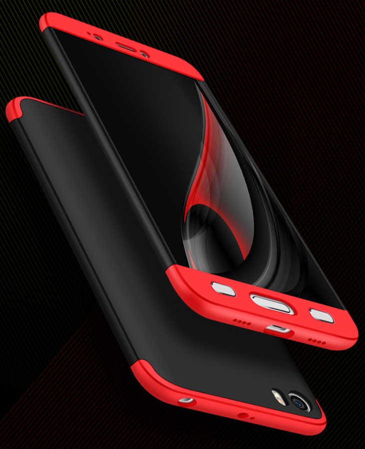 Xiaomi Mi 5s Kılıf Zore Ays Kapak - Siyah-Kırmızı