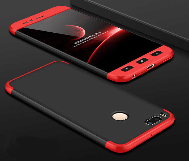 Xiaomi Mi 5x Kılıf Zore Ays Kapak - Siyah-Kırmızı