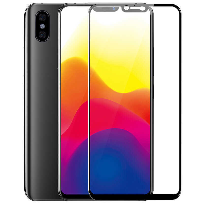 Xiaomi Mi 8 Zore Kenarları Kırılmaya Dayanıklı Cam Ekran Koruyucu - Siyah