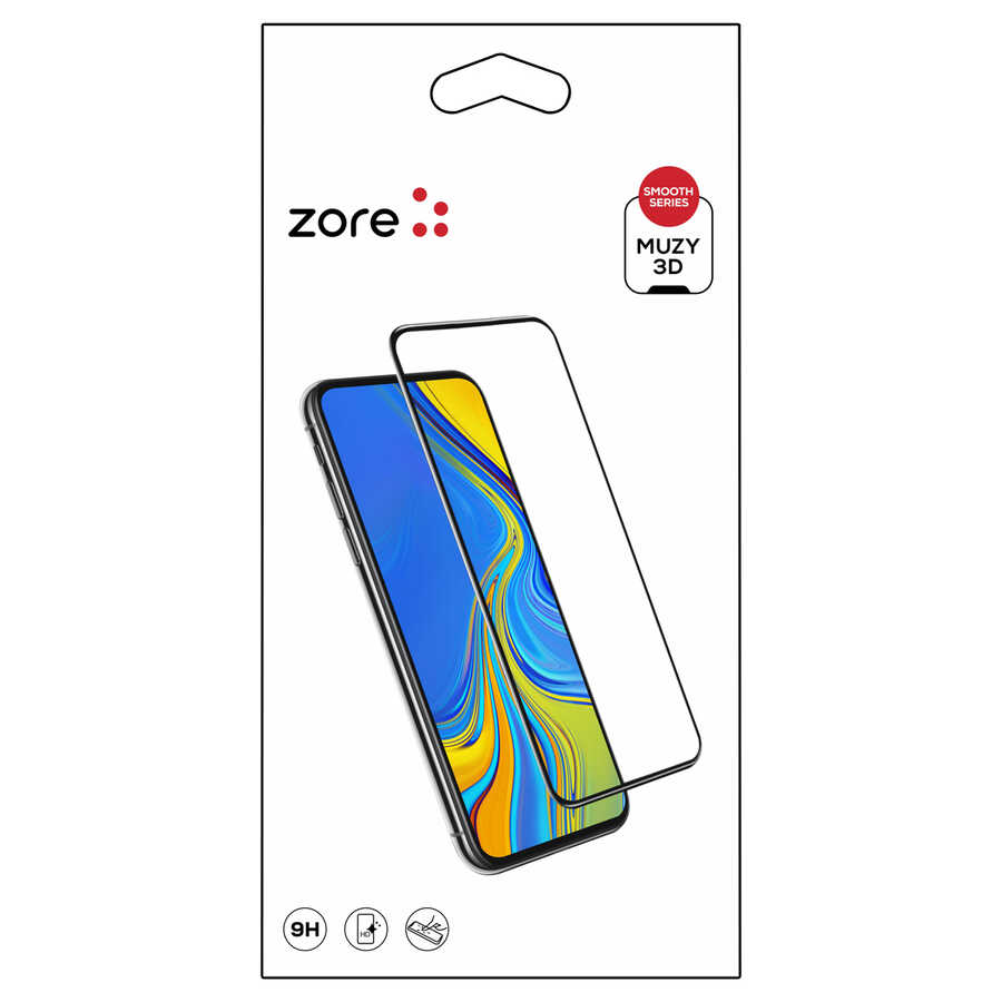 Xiaomi Mi 8 Lite Zore 3D Muzy Temperli Cam Ekran Koruyucu - Siyah