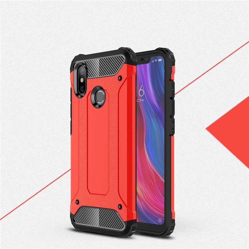Xiaomi Mi 8 SE Kılıf Zore Crash Silikon Kapak - Kırmızı