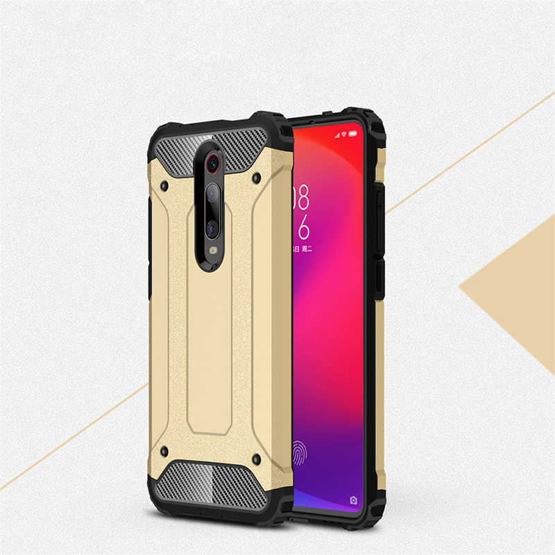 Xiaomi Mi 9T Kılıf Zore Crash Silikon Kapak - Gold