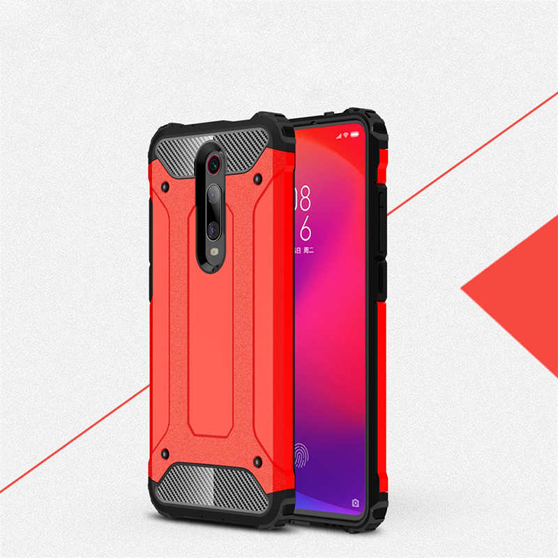 Xiaomi Mi 9T Kılıf Zore Crash Silikon Kapak - Kırmızı