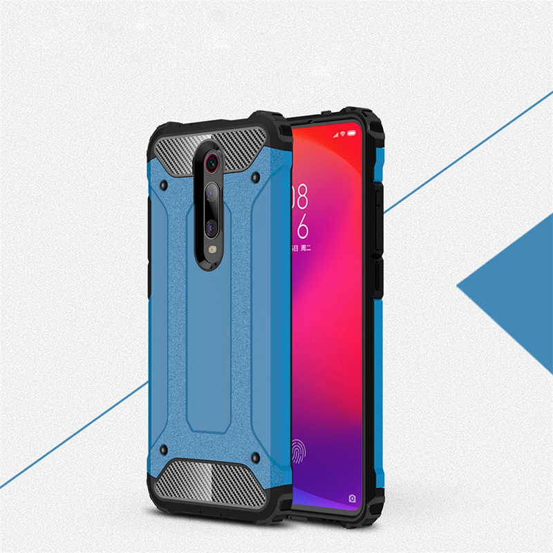 Xiaomi Mi 9T Kılıf Zore Crash Silikon Kapak - Mavi