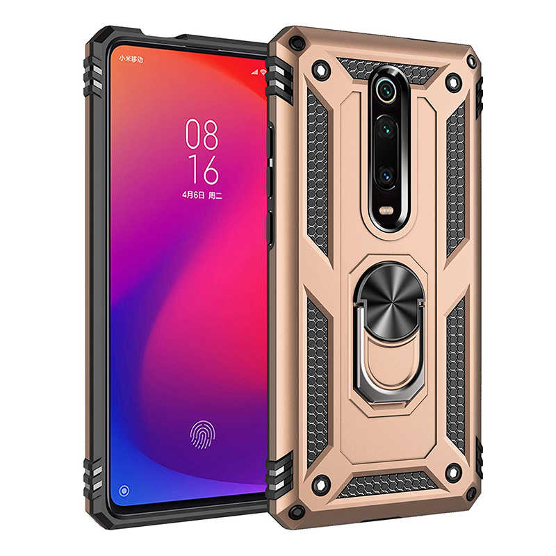 Xiaomi Mi 9T Kılıf Zore Vega Kapak - Gold