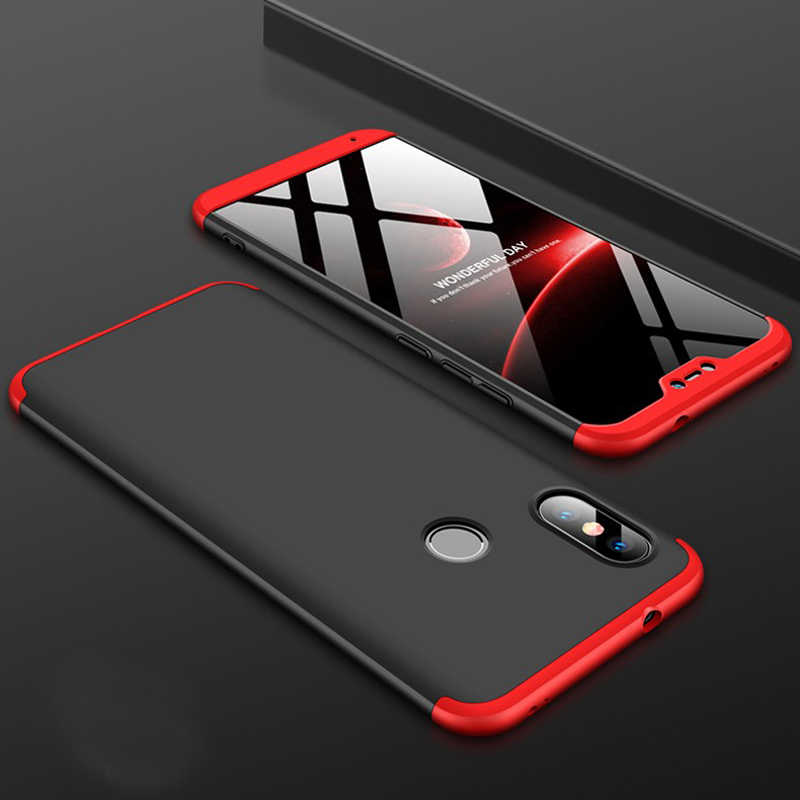 Xiaomi Mi A2 Lite Kılıf Zore Ays Kapak - Siyah-Kırmızı