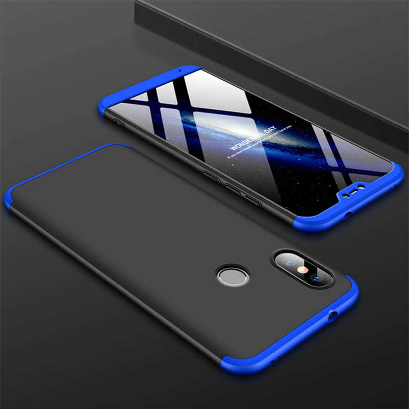 Xiaomi Mi A2 Lite Kılıf Zore Ays Kapak - Siyah-Mavi