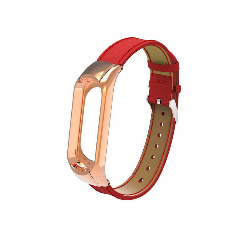 Xiaomi Mi Band 4 KRD-07 Deri Kordon - Kırmızı