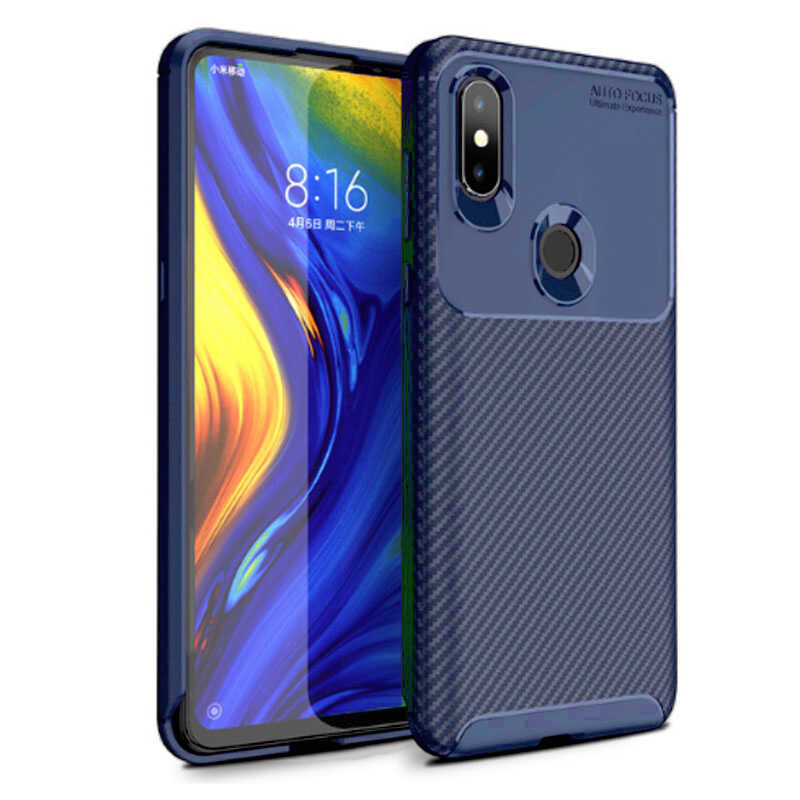 Xiaomi Mi Mix 3 Kılıf Zore Negro Silikon Kapak - Lacivert