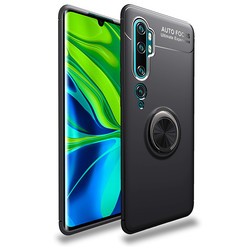 Xiaomi Mi Note 10 Kılıf Zore Ravel Silikon Kapak Siyah