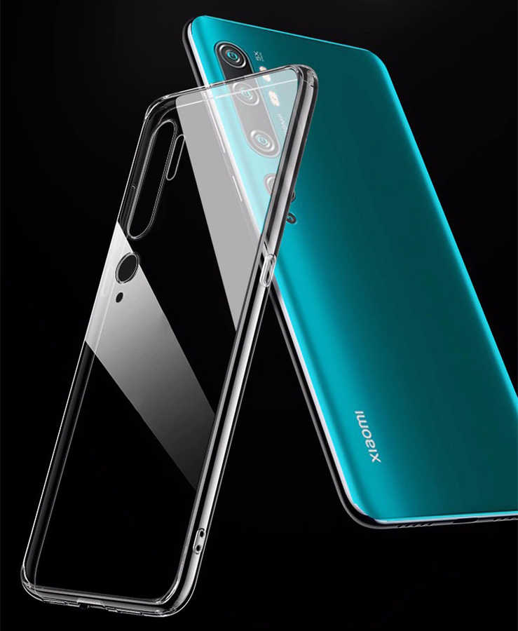 Xiaomi Mi Note 10 Kılıf Zore Süper Silikon Kapak - Renksiz