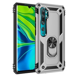 Xiaomi Mi Note 10 Kılıf Zore Vega Kapak Gri