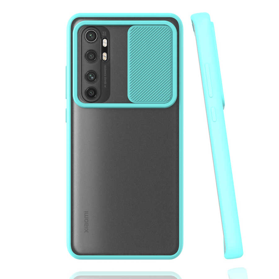 Xiaomi Mi Note 10 Lite Kılıf Zore Lensi Kapak - Turkuaz