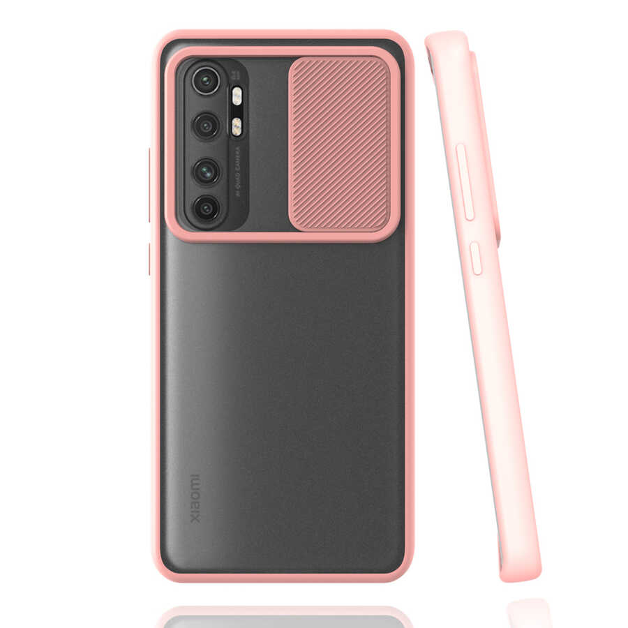 Xiaomi Mi Note 10 Lite Kılıf Zore Lensi Kapak - Pembe Açık