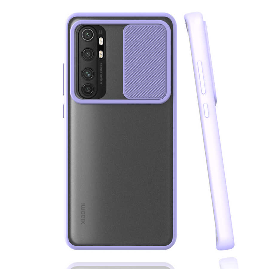 Xiaomi Mi Note 10 Lite Kılıf Zore Lensi Kapak - Lila