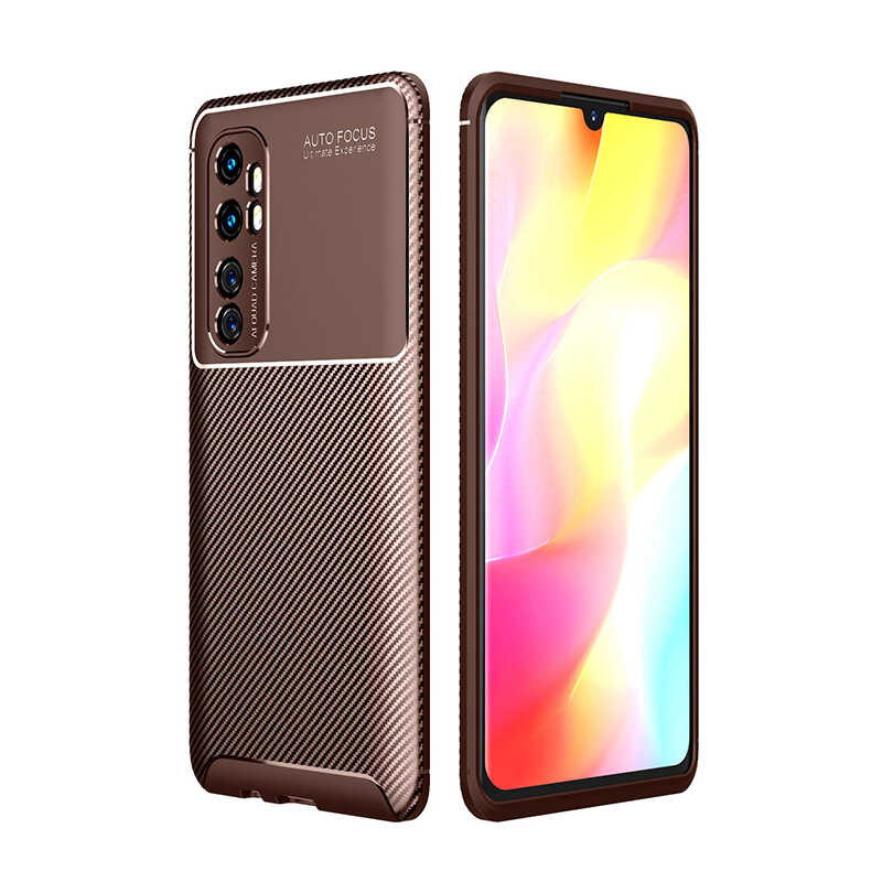 Xiaomi Mi Note 10 Lite Kılıf Zore Negro Silikon Kapak - Kahverengi