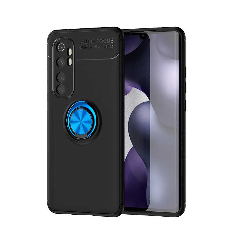 Xiaomi Mi Note 10 Lite Kılıf Zore Ravel Silikon Kapak - Siyah-Mavi