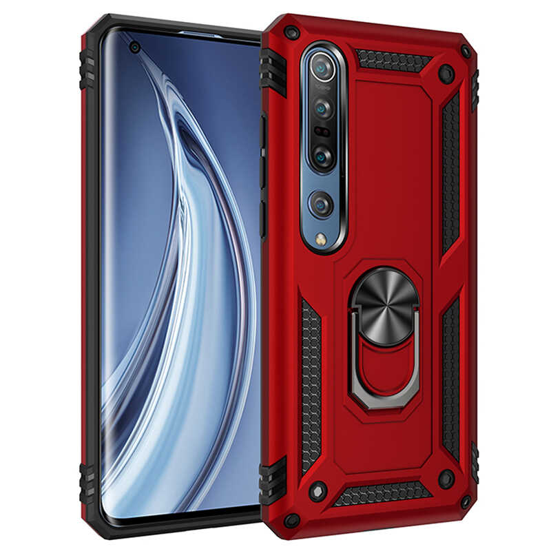 Xiaomi Mi Note 10 Lite Kılıf Zore Vega Kapak - Kırmızı